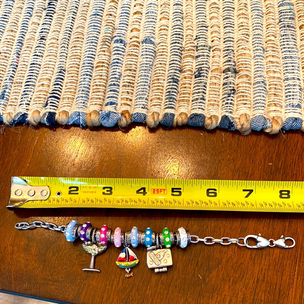 Brighton HEART LINK Vacation Theme Multi Color Dazzlers Crystal CHARM Bracelet - Picture 8 of 15
